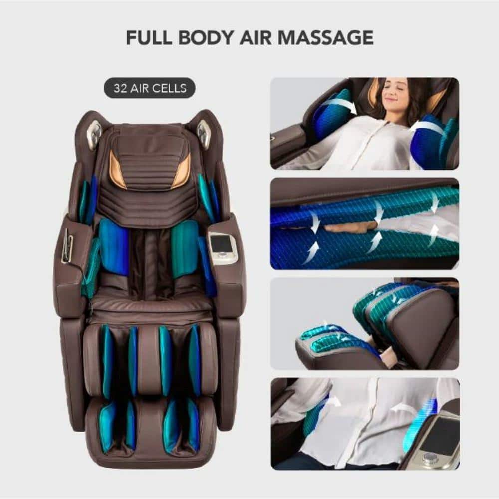 Black Faux Leather 3D Signature Massage Chair with Zero Gravity Recline