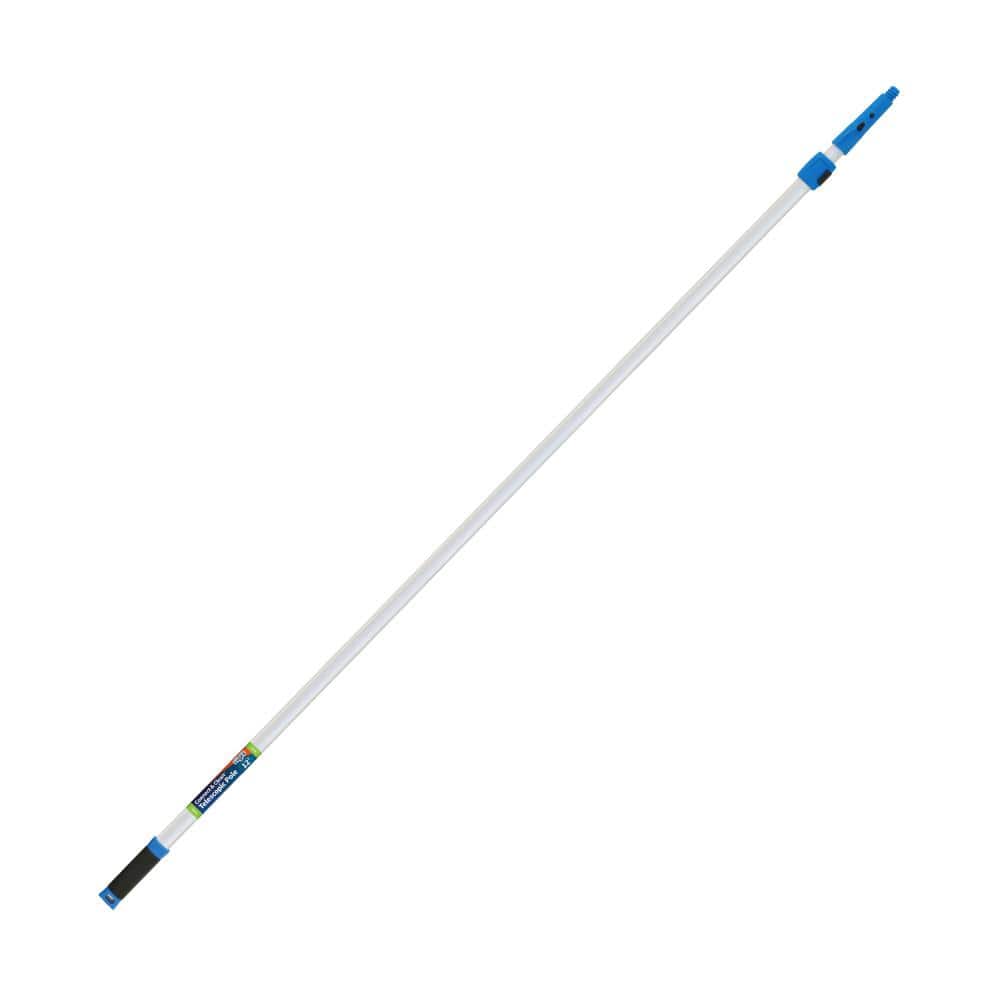 5-12 ft Long Telescopic Extension Pole // Multi-Purpose Extendable Pole  with Universal Twist-on Metal Tip // Lightweight and Sturdy // Best
