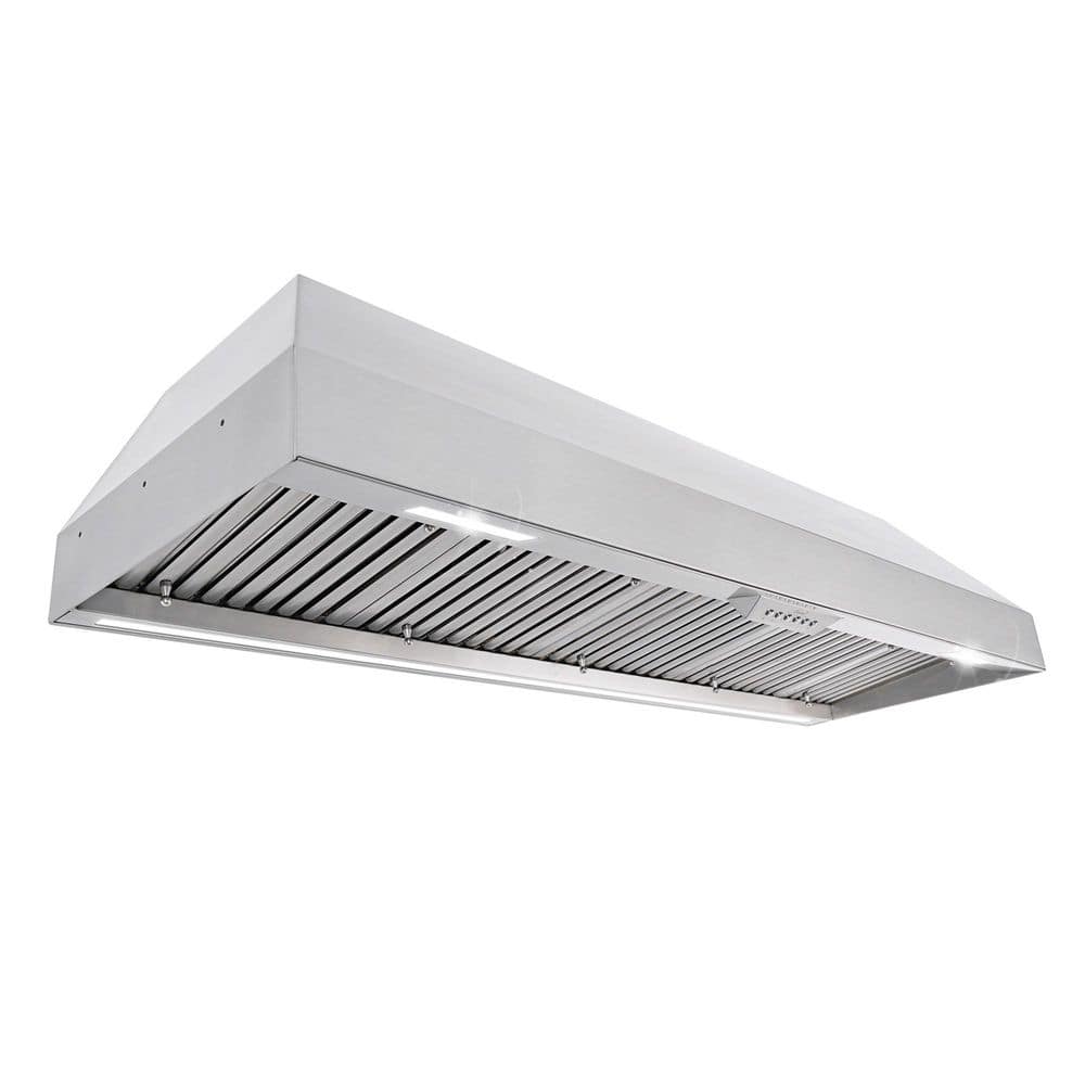 Akicon Akicon 60 in. 1200 CFM Ducted Stainless Steel Range Hood Insert with 4-Speed, 3 CCT LED Light and Heat Sensor Auto Speed