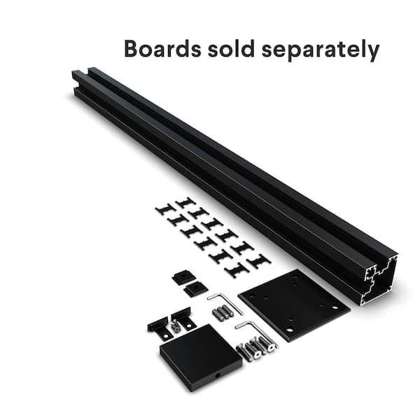 HOFT B4 Corner Post 3-ft x 44-in Black Aluminum Deck Rail Kit