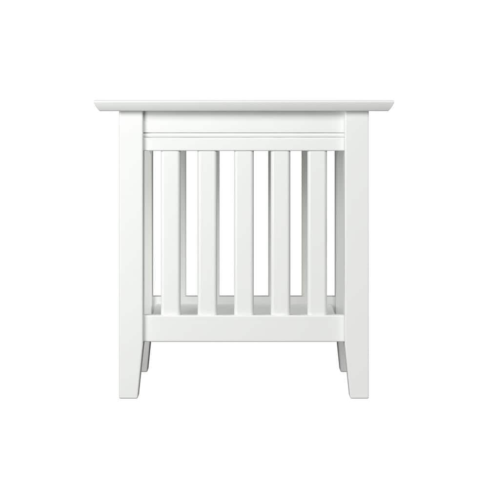 White Mission Style Hardwood Chair Side Table