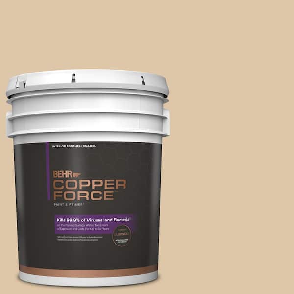 COPPER FORCE 5 gal. #PPU4-13 Sand Motif Eggshell Enamel Virucidal and Antibacterial Interior Paint & Primer