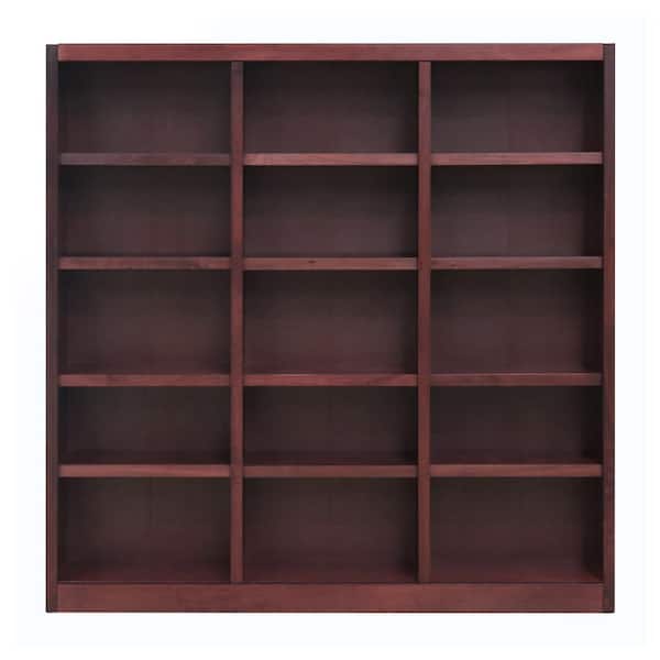 Concepts In Wood 72 in. Cherry Wood 15-shelf Standard Bookcase with Adjustable Shelves