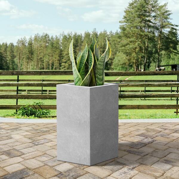 Sapcrete Modern 28in. High Large Tall Tapered Square Stone Finish