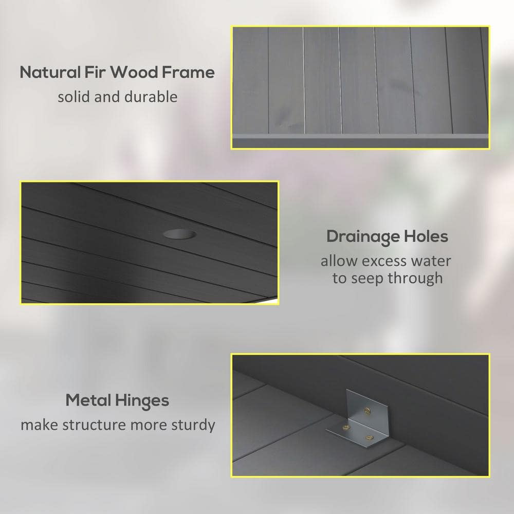 Gray Fir Wood 2-Tier Raised Garden Bed Planter