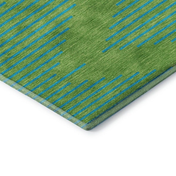 Mayfield Premium Machine Washable Abstract AMF1017 Green 8 ft. x 10 ft. Area Rug