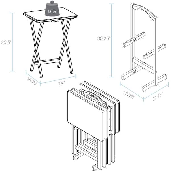 Casual Home 5 Piece Espresso Foldable Tray Table 660 44 The Home