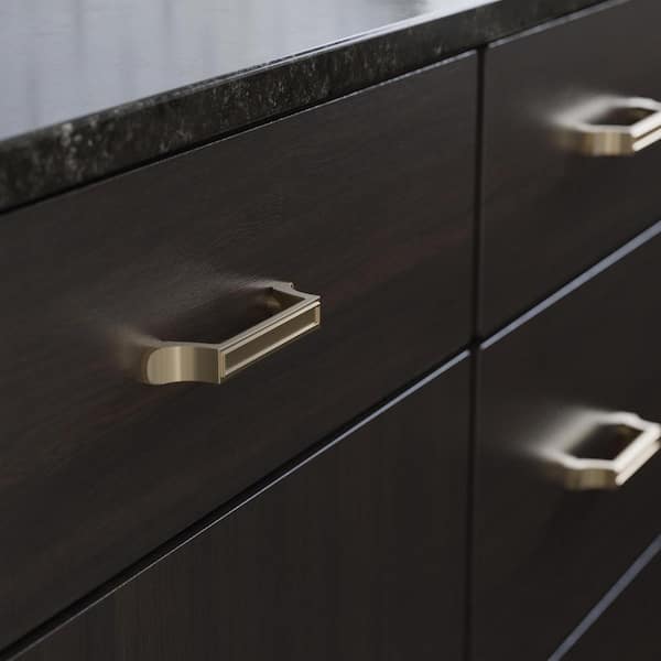 Structured Column 3-3/4 in. (96 mm) Traditional Champagne Bronze Cabinet Drawer Pull