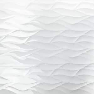 Ripple White Wavy 12 in. x 36 in. Polished Ceramic Wall Tile (4 Pieces 11.62 sq. ft. / Case)