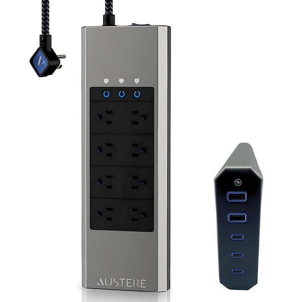 V Series Power 6 ft. 8-Outlet 2 USB-A and 3 USB-C Ports Surge Protector Power Strip