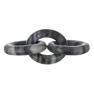 Black 3-Link Natural Black Marble Chain Sculpture