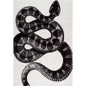 Thomas Paul Serpent Black and White Doormat 2 ft. x 3 ft.  Indoor Area Rug