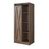 Furniture of America Dilys Walnut Oak Armoire Wardrobe With Sliding ...