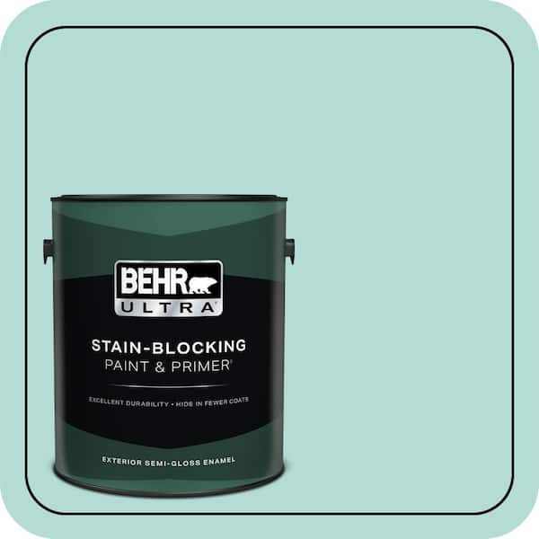 BEHR ULTRA 1 gal. #490C-3 Balmy Seas Semi-Gloss Enamel Exterior Paint & Primer