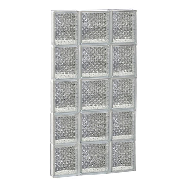 Clearly Secure 19.25 in. x 38.75 in. x 3.125 in. Frameless Diamond Pattern Non-Vented Frameless Glass Block Window