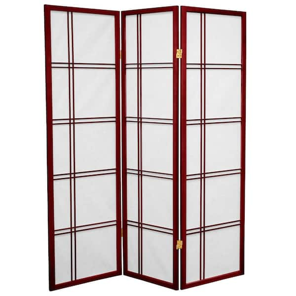 Oriental Furniture 5 ft. Rosewood 3-Panel Room Divider DC60-RWD-3P ...