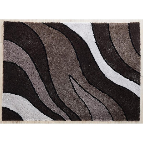 2 ft. x 3 ft. Brown and White Gradient Area Rug