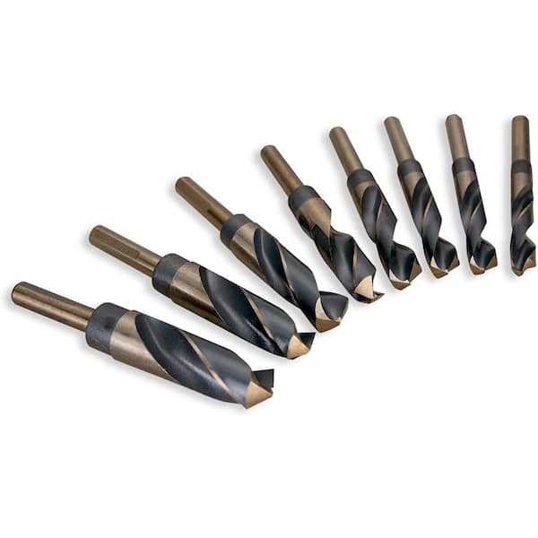 XtremepowerUS 14 in. D x 3 in. H x 12 in. W HSS Cobalt Silver and Deming Drill Bit Set with Storage Case (8-Piece)