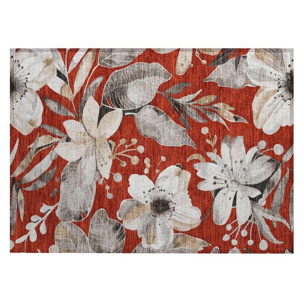 Chantille Machine Washable Indoor/Outdoor Abstract ACN2260 Red 1 ft. 8 in. x 2 ft. 6 in. Accent Rug