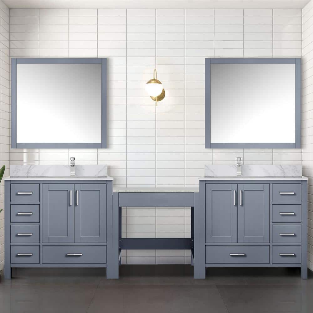 Rama 102 in W x 22 in D Dark Grey Double Bath Vanity with Carrara Marble Top, and 34 in Mirrors price history on PriceWatchPro