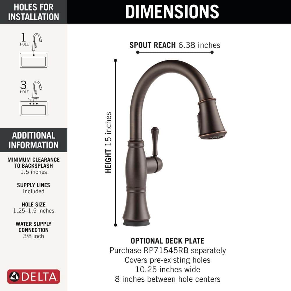 Venetian Bronze 16" Touchless Pull Down Kitchen Faucet with Ceramic Disc Valve