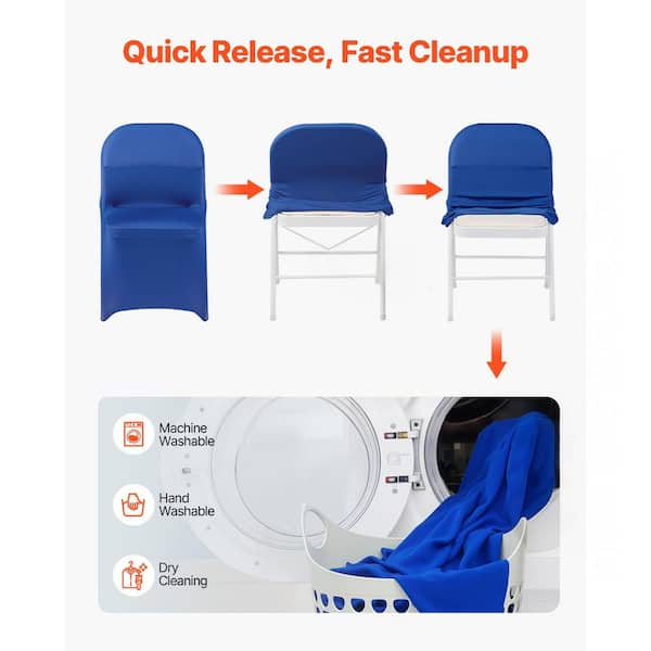 VEVOR 50 Pcs Blue Chair Covers, Polyester Spandex Chair Cover