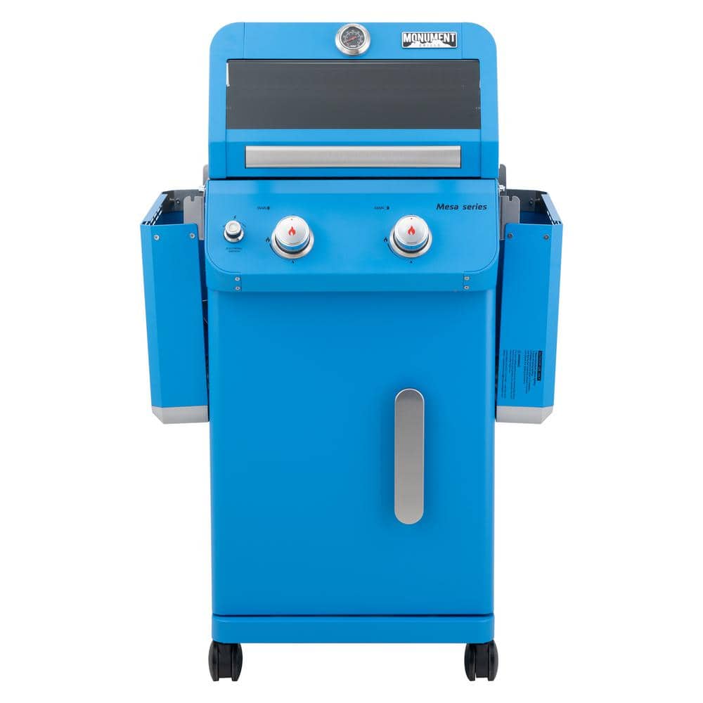 Blue 2-Burner Propane Gas Grill with Clear View Lid