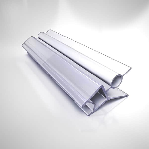 42 in. L for 1/4 in. Glass Shower Door in Clear Bottom Vinyl Sweep with a Deflector