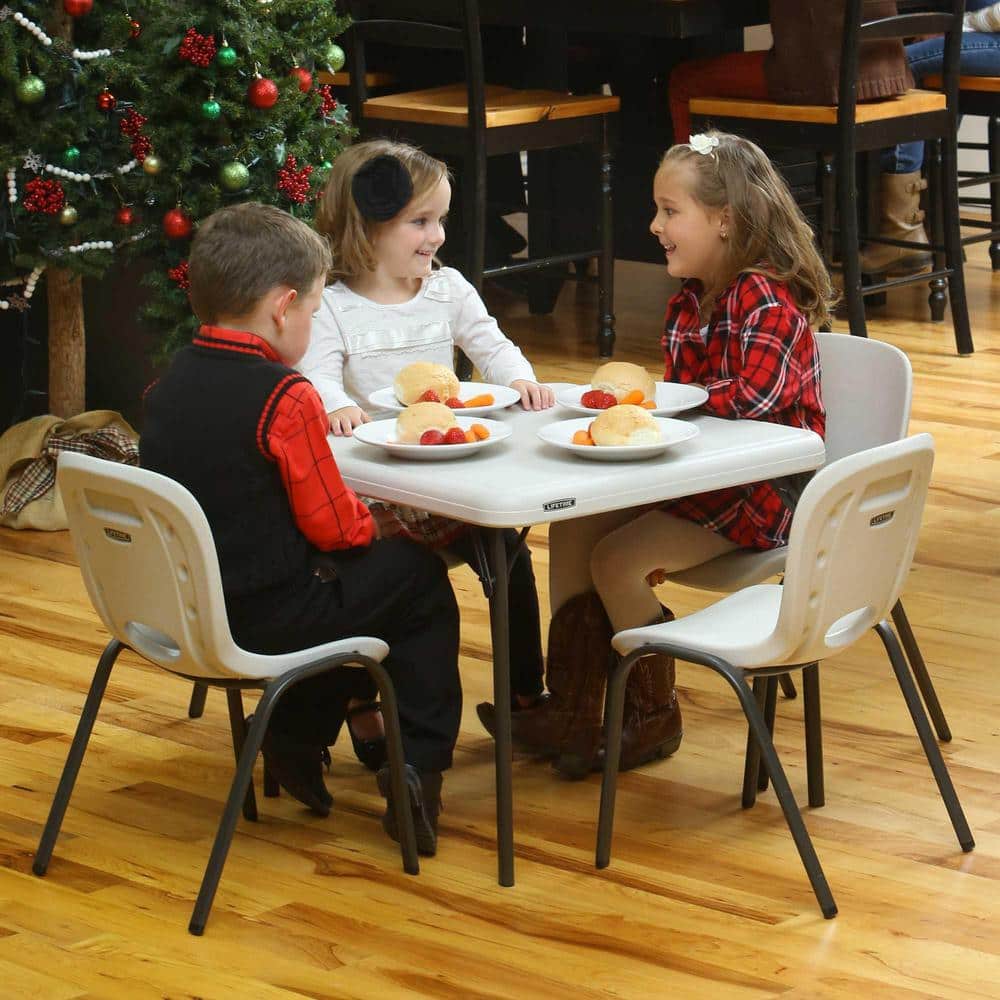 Almond Polyethylene Stackable School Chair for Kids