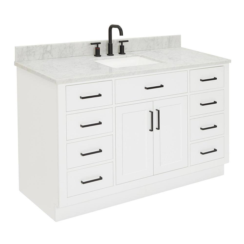 Hepburn 55" White Freestanding Single Basin Vanity Set
