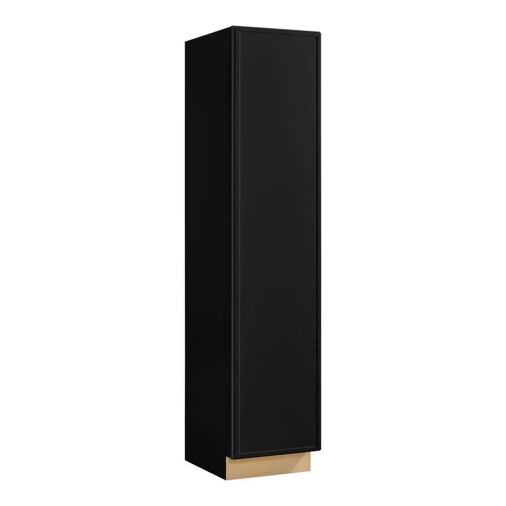 Leyton 18 in. W x 24 in. D x 84 in H Ready To Assemble Plywood Slim Shaker Utility Pantry Kitchen Cabinet in Raven Black price history on PriceWatchPro