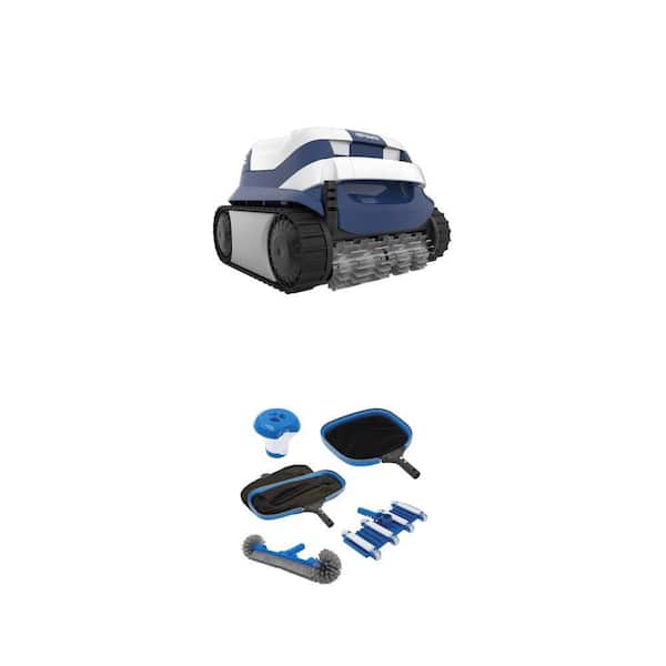 PLSHD Manual Cleaning Kit and ERA 842 Robotic Pool Vacuum with Caddy for Inground Pools