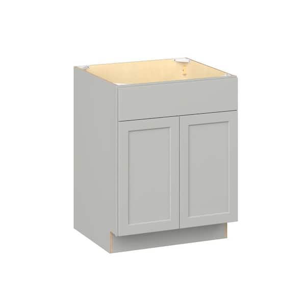 Emerson Whisper Gray Base Sink Base with 2 Door Ready to Assemble Kitchen Cabinet (27 in. W x 34.5 in. H x 24 in. D)
