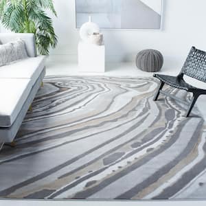 Craft Gold/Gray 7 ft. x 7 ft. Square Abstract Area Rug