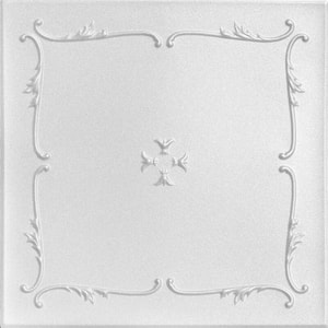 A La Maison Ceilings Line Art Plain White 1.6 ft. x 1.6 ft. Decorative ...