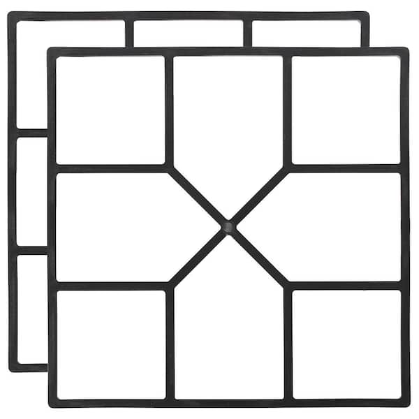 Decorative Pavement Mold Cement Form Stamp Walkway Maker Patio Stepping Stone Pavers Reusable Pathway Mould (2-Pack)