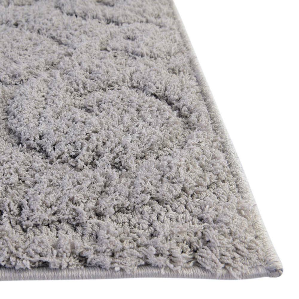 Gray Floral Vine Shag Rug, 4' x 6', Easy-Care Synthetic