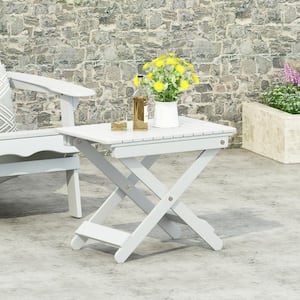 Classic White Folding Wooden Outdoor Side Table