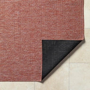 Terrace Burgandy Solid 9 ft. x 12 ft. Indoor/Outdoor Area Rug