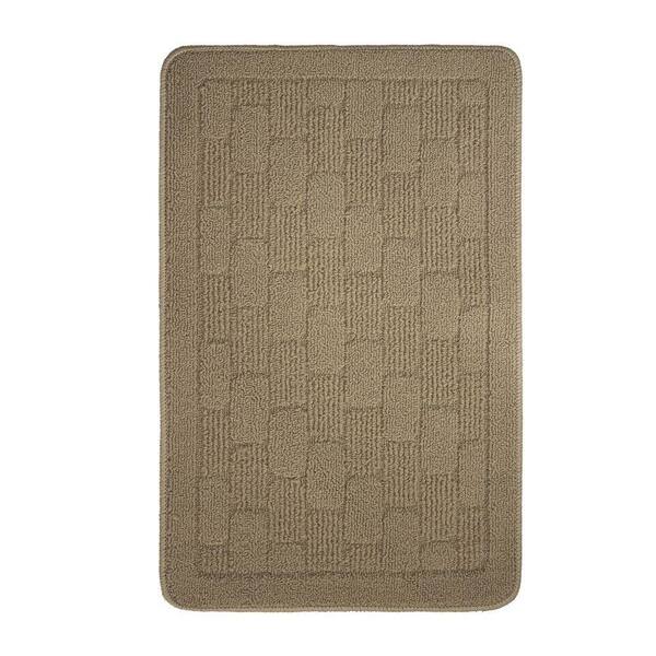 Creative Home Ideas Old Country Textured Loop Linen 18 in. x 28 in. Oblong Kitchen Rug
