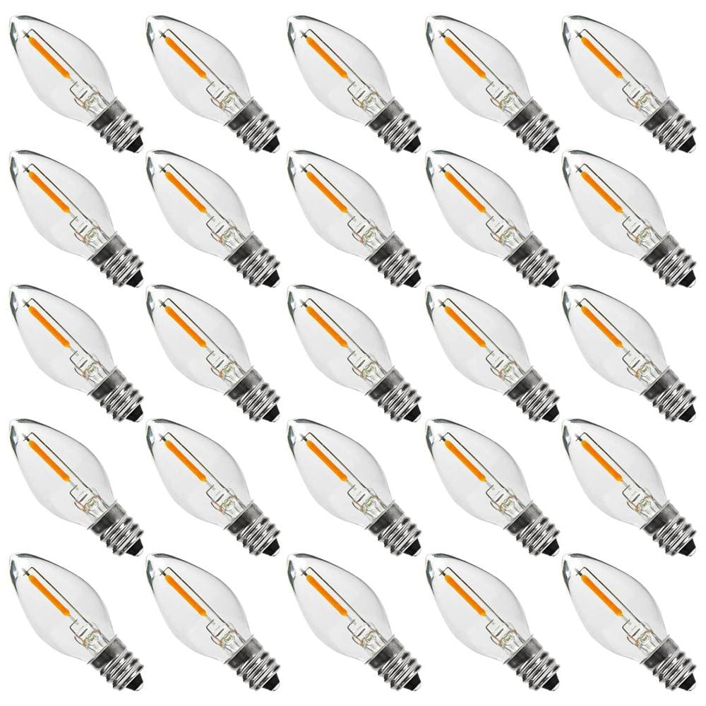 0.6-Watt Warm White 2200K C7 Candelabra LED Night Light Bulb, E12 Chandelier Base, 50LM Dimmable (25-Pack) price history on PriceWatchPro