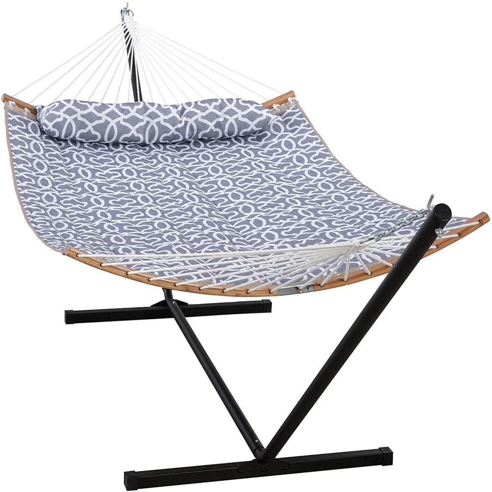 SUNCREAT 12 ft. Outdoor Portable Hammock with Curved Spreader Bar