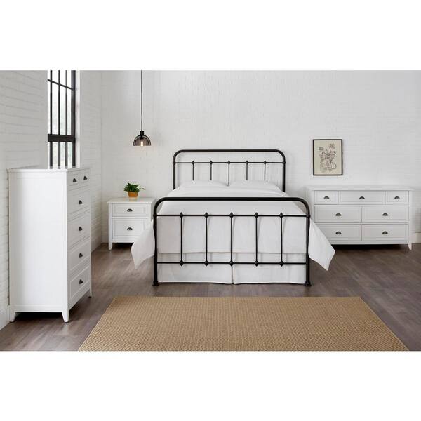 Stylewell Dorley Farmhouse Black Metal Twin Xl Bed 42 91 In W X 53 54 In H 8041b The Home Depot