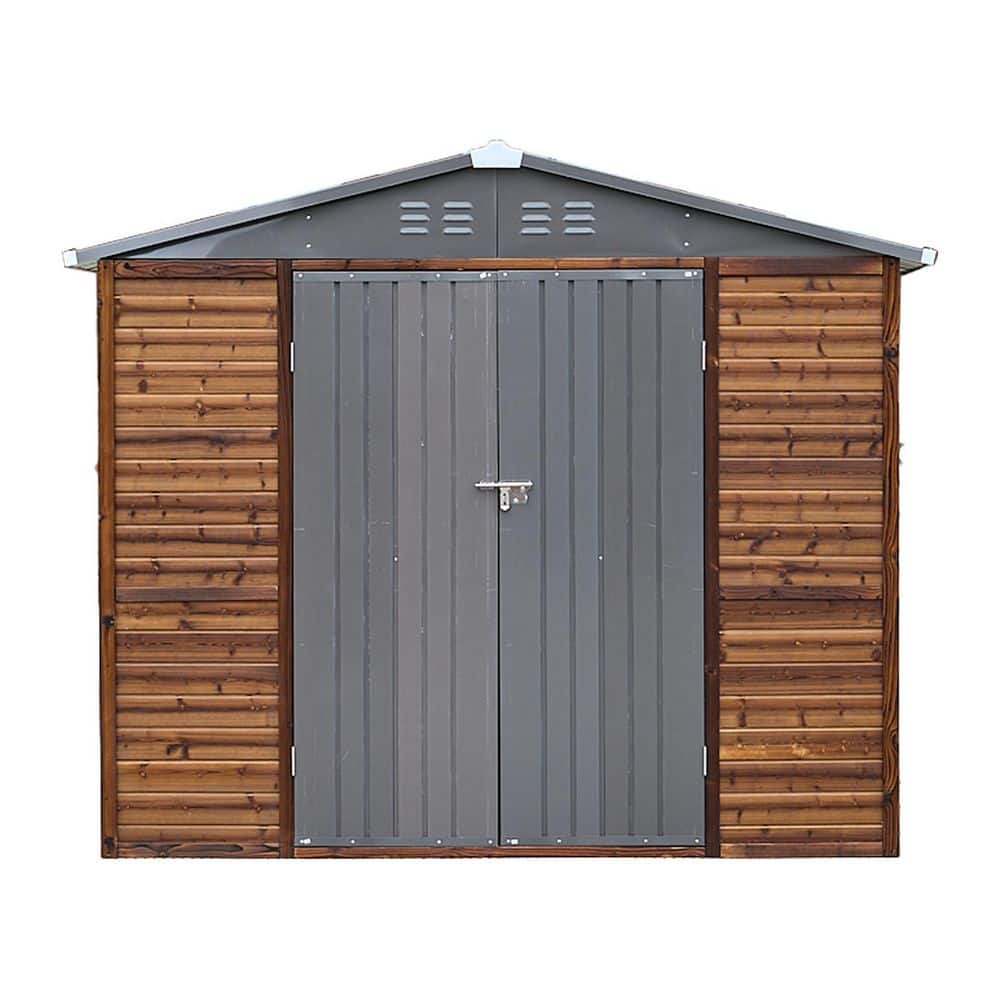 maocao hoom 8 x 8 ft. Iron Wood Combination Tool Shed, Garden Shed