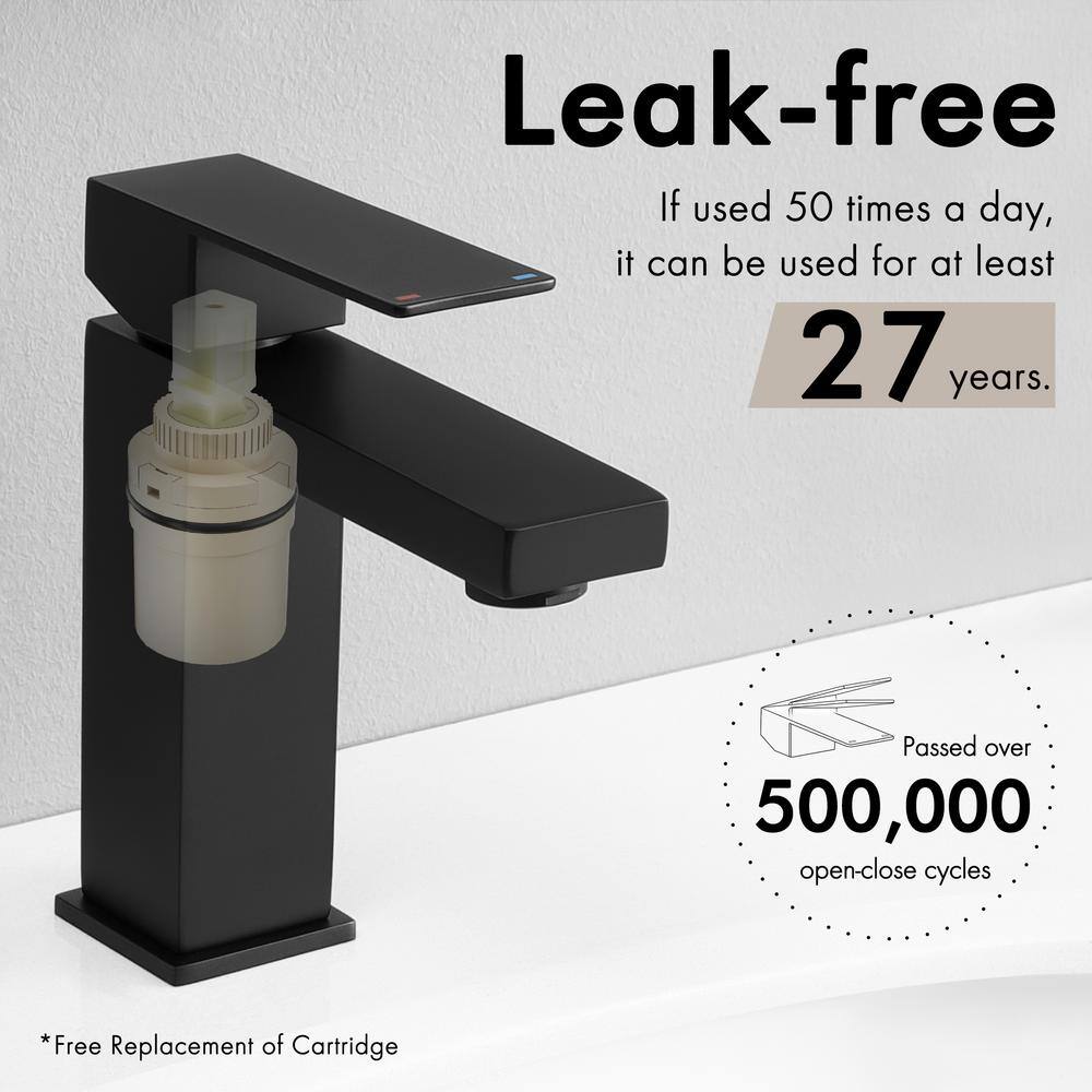 Matte Black Stainless Steel Single Handle Bathroom Faucet