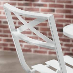 Mix and Match White Metal Folding Slat Outdoor Dining Chair