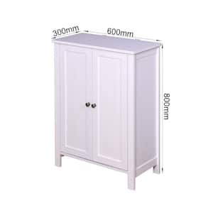 23.62 in. W x 11.81 in. D x 31.5 in. H White MDF Freestanding Bathroom Storage Linen Cabinet with Adjustable Shelf