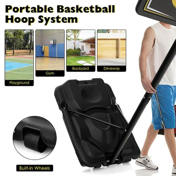 Costway 44 ft. ft. Portable Adjustable Basketball Goal Hoop Stand System  withSecure Bag Outdoor SP37879 - The Home Depot