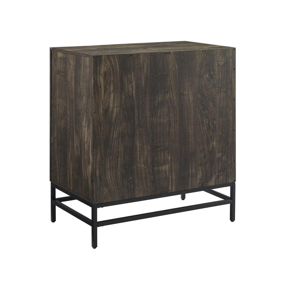 Jacobsen Brown Ash and Matte Black Bar Cabinet