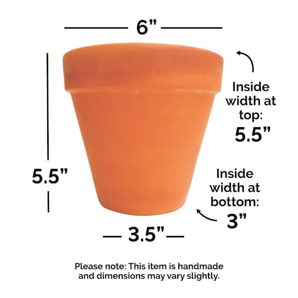 Pennington Red Terra Cotta Clay Planter, 6 inch Pot 